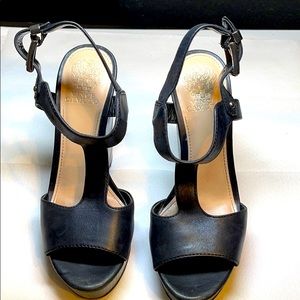 Vince Camuto Black Zip Wedges.
